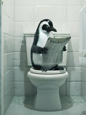 Pinguïn met een krant: hilarisch moment!