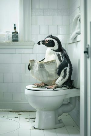 De Pinguin op de WC