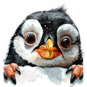 Schattige Pinguinblik