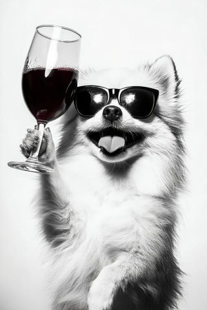 Chill Pompom met een Glas Wijn