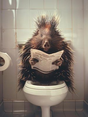 Leuke Egel op het Toilet