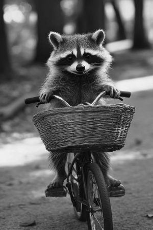 Fietsende Wasbeer Fun!