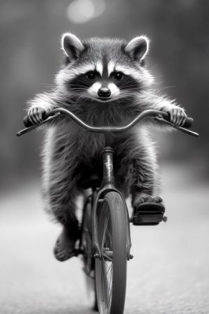 Fietsend Wasbeertje!