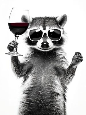 Feestende Wasbeer