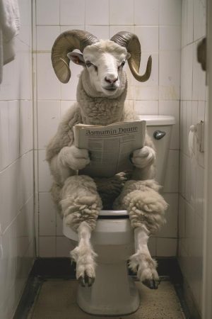 Schapen in de WC: Een Moment van Ontspanning