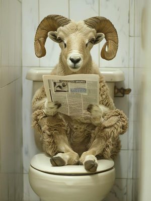 Geiten met een Krant
