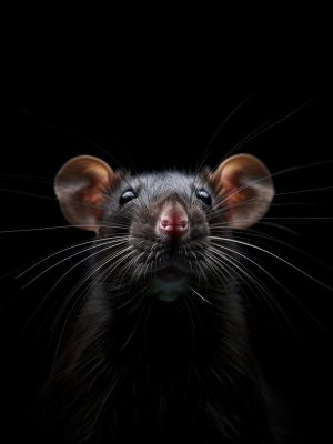 Schattige Zwartgrijze Rat