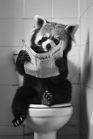 Ontspannen Raccoon met Krant