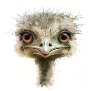 Schattige Struisvogel Glimlach