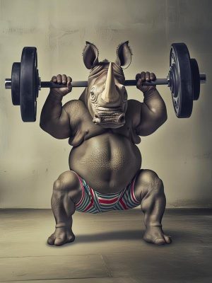 Spierballende Neushoorn!