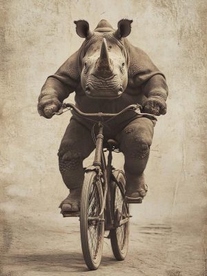 Fietsend Neushoorn: Een Ongelooflijk Beeld!