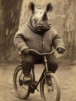 Funky Fietsende Neushoorn