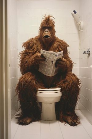 Sassy Sasquatch op de WC