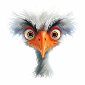 Schattige Struisvogel met Grote Ogen