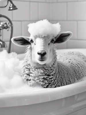 Schattig Schaap in Bad!