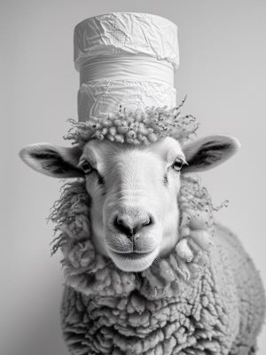 Stijlvolle Schaap in een Hoed