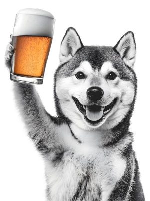 Proost met deze vrolijke hond!