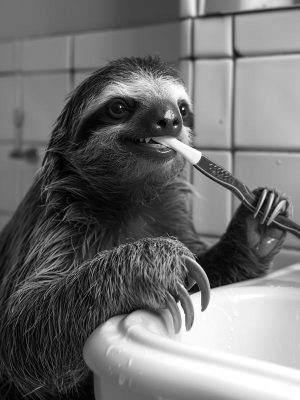 Slome Sloth met Tandenborstel