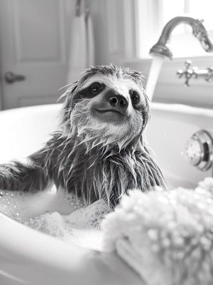 Schattige Baardaad in Bad!
