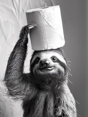 Lachelijke Luiaard met Toiletpapier