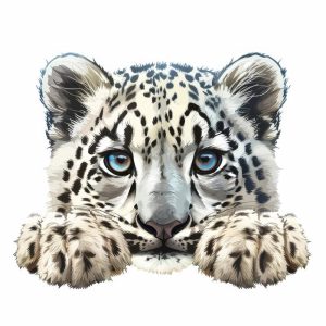 Schattige Sneeuwleopard Kijkt!