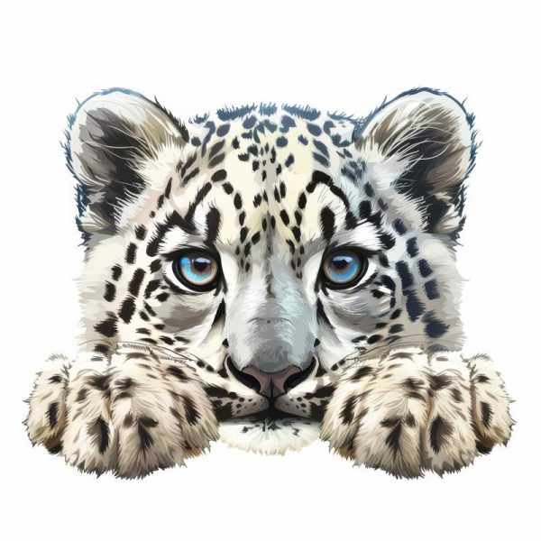 Schattige Sneeuwleopard Kijkt!