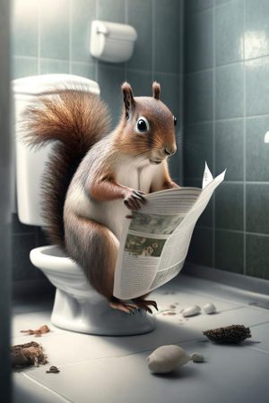 Grappige Eekhoorn op het Toilet
