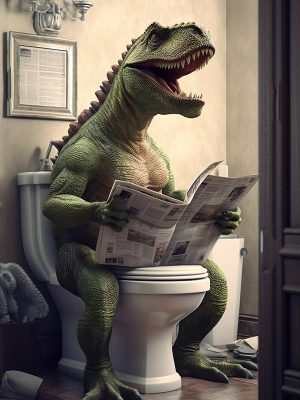 Dino op het Toilet