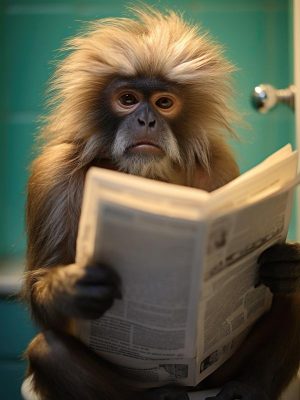 Slimme Aap aan het Lezen