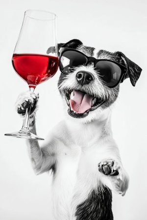 Feestelijke Hond met Wijn!
