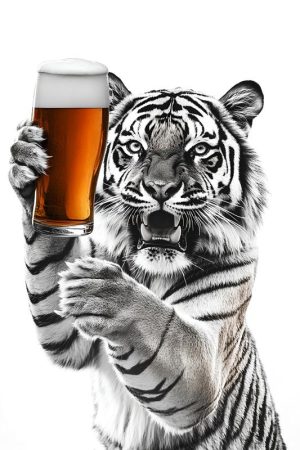 Feestelijke Tijger met Bier!