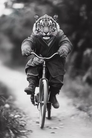 Fietsende Tijger in Stijl!