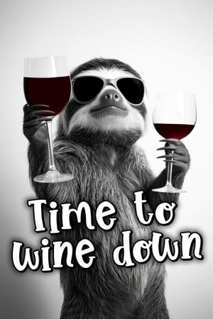 Lui Sloth Met Wijnglazen