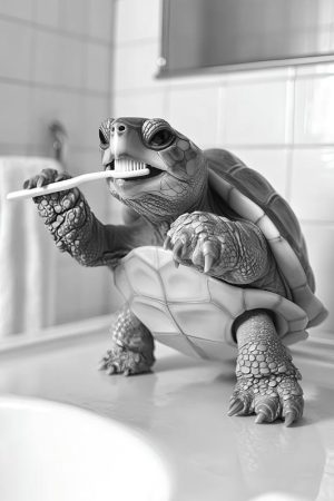 Tandenpoetsende Schildpad: Humor in je Interieur