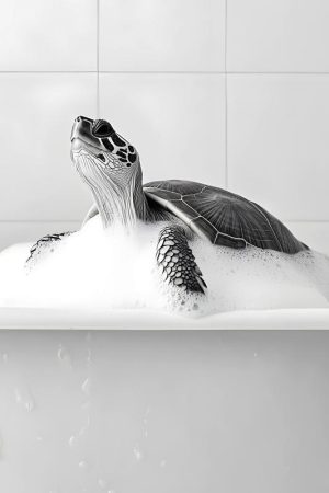 Zachte Schildpad in Bad Schuim