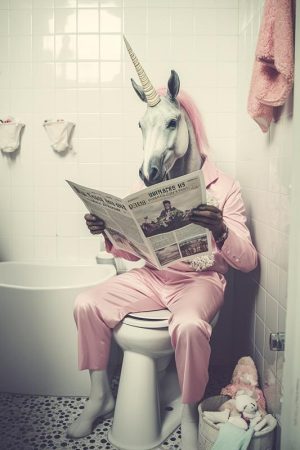 Hilarische Eenhoorn op de WC!