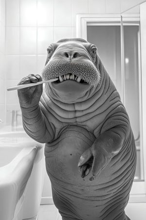 Walrus in de badkamer!