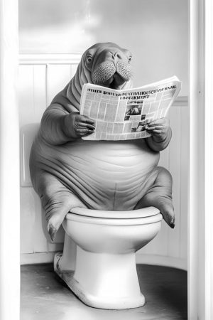 Zeer Tedere Zeehond met Krant