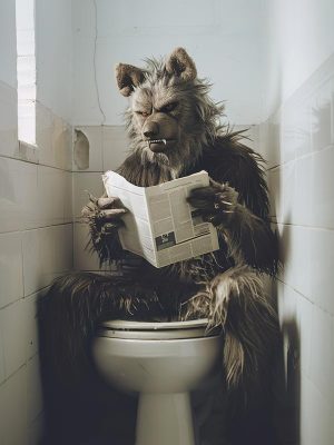 De Leestijger in het Toilet