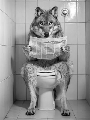 Wilde Wolf op de Wc