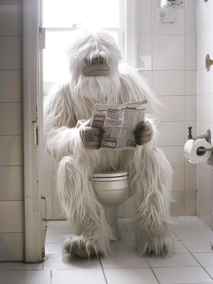 Yeti op de WC