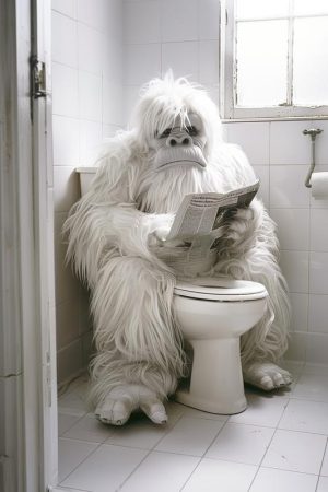 Ontspannen Yeti op de WC!