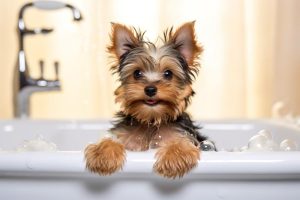 Puppy in de Badkuip!