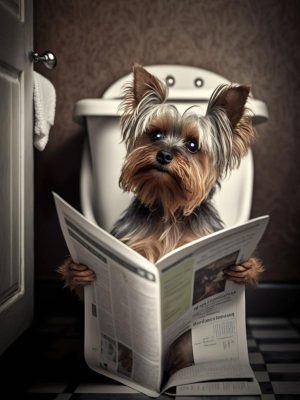 Slimme hond op de pot!