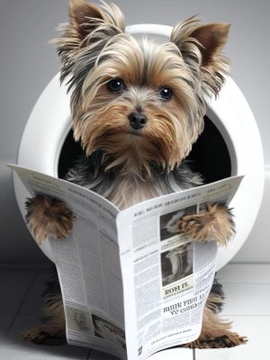 Slimme Yorkshire Terrier aan het Lezen