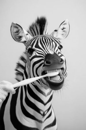 Zebra met een Tandenborstel!