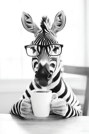 Zippy de Zebra met Koffie!