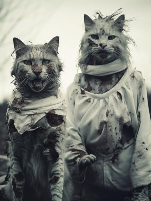 Katten in een Duistere Sfeer