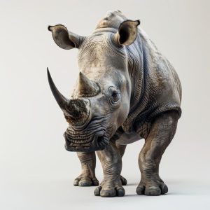 Machtige Neushoorn in Beeld