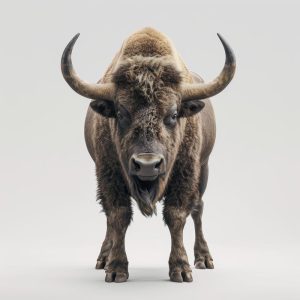 Stoere Wisent in Actie